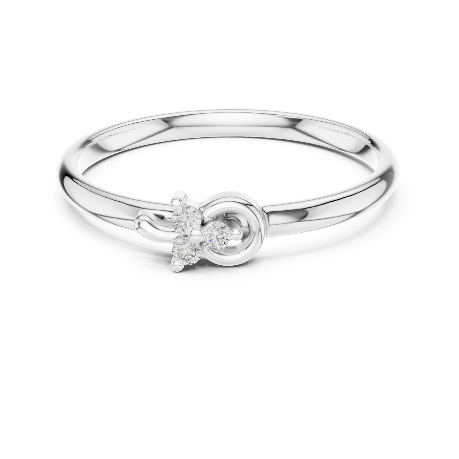  White Gold Pure Grace Radiant Bloom Cocktail Ring Front View