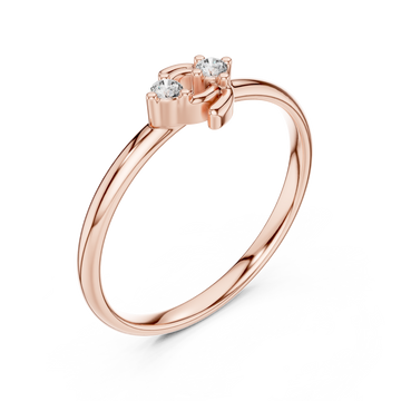  Rose Gold Lustrous Duo Embrace Ring Right View