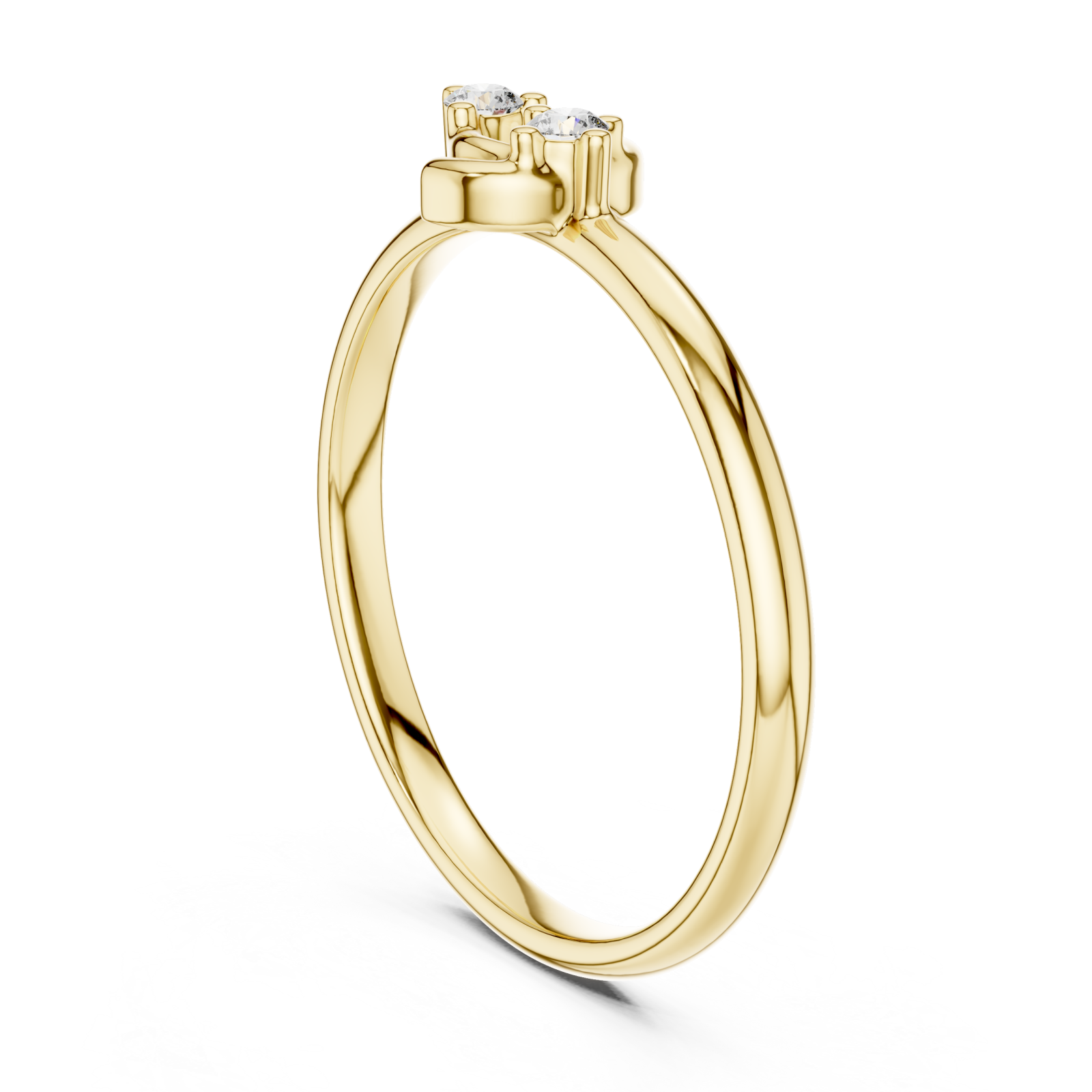  Gold Lustrous Duo Embrace Ring Left View