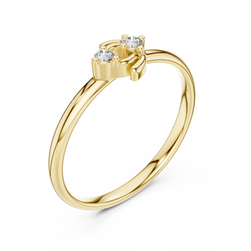Gold Lustrous Duo Embrace Ring Right View
