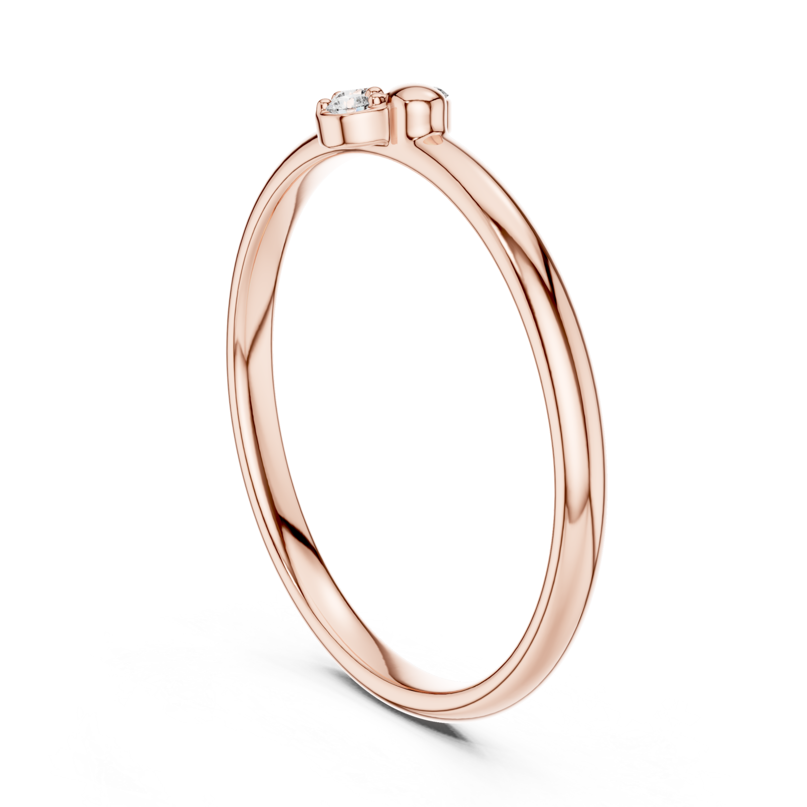  Rose Gold Sweet Blossom Harmony Solitaire Ring Left View