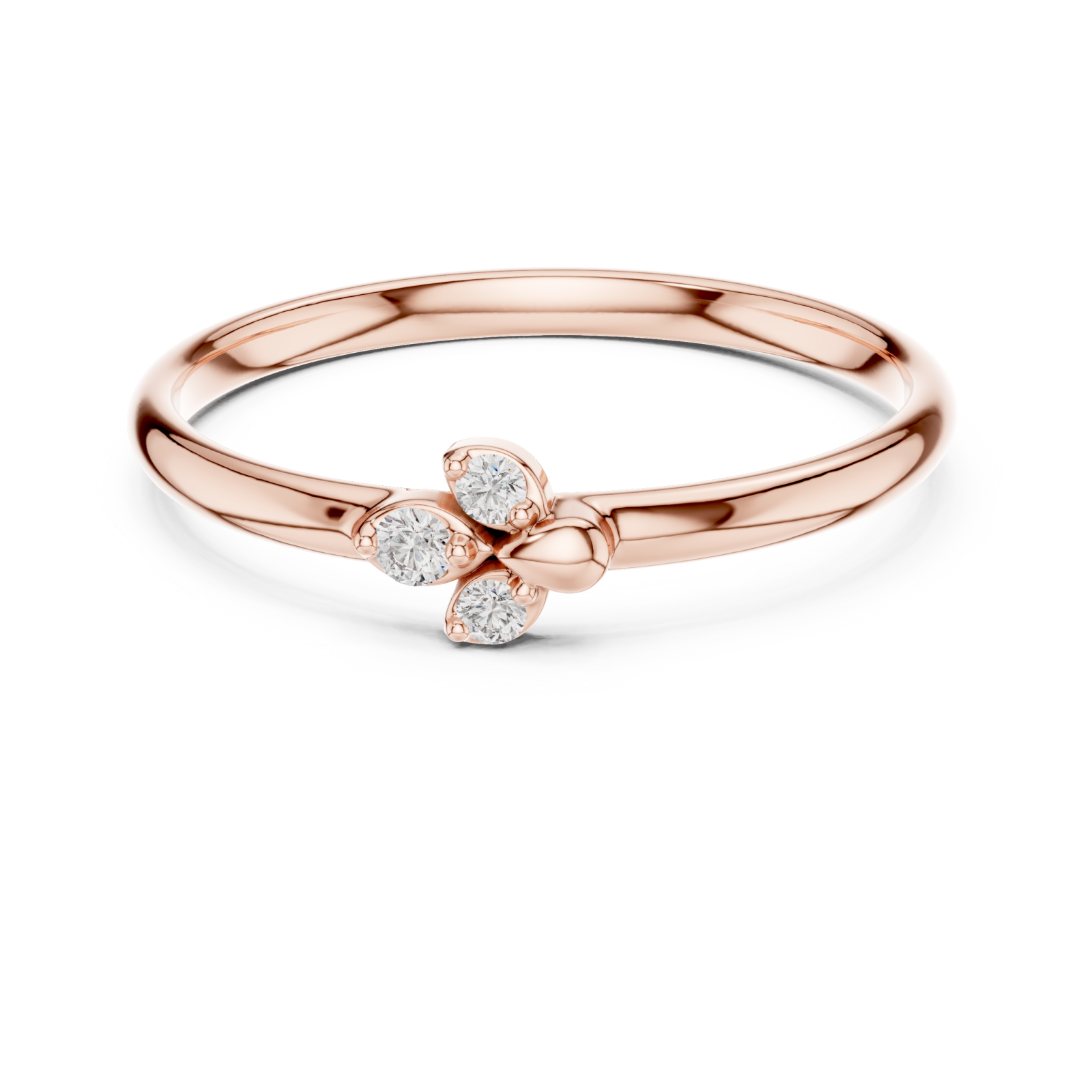  Rose Gold Sweet Blossom Harmony Solitaire Ring Front View