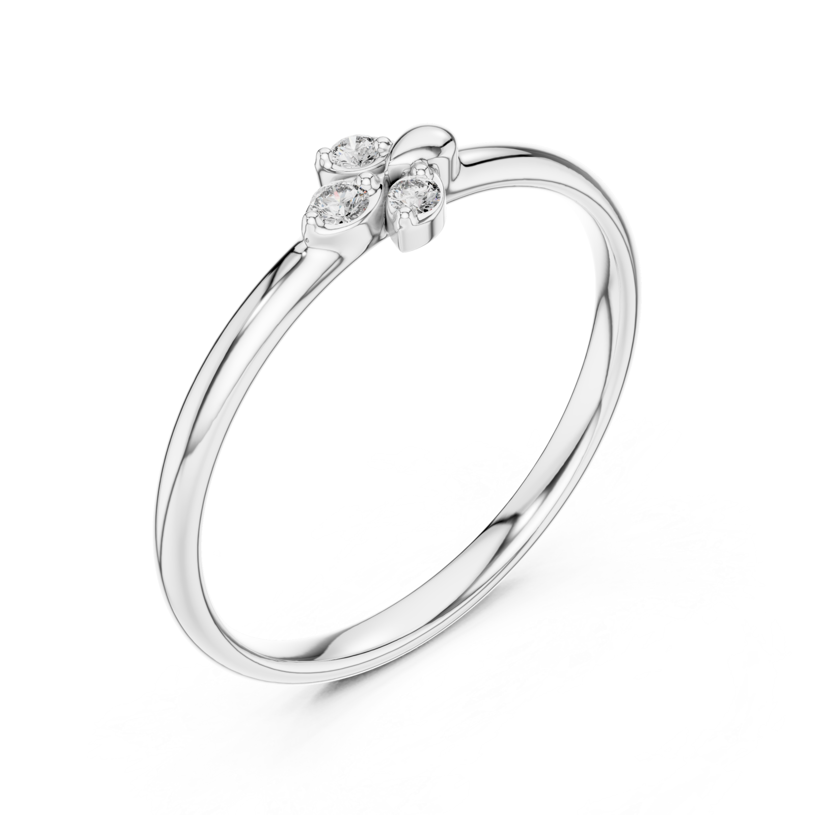  White Gold Sweet Blossom Harmony Solitaire Ring Right View