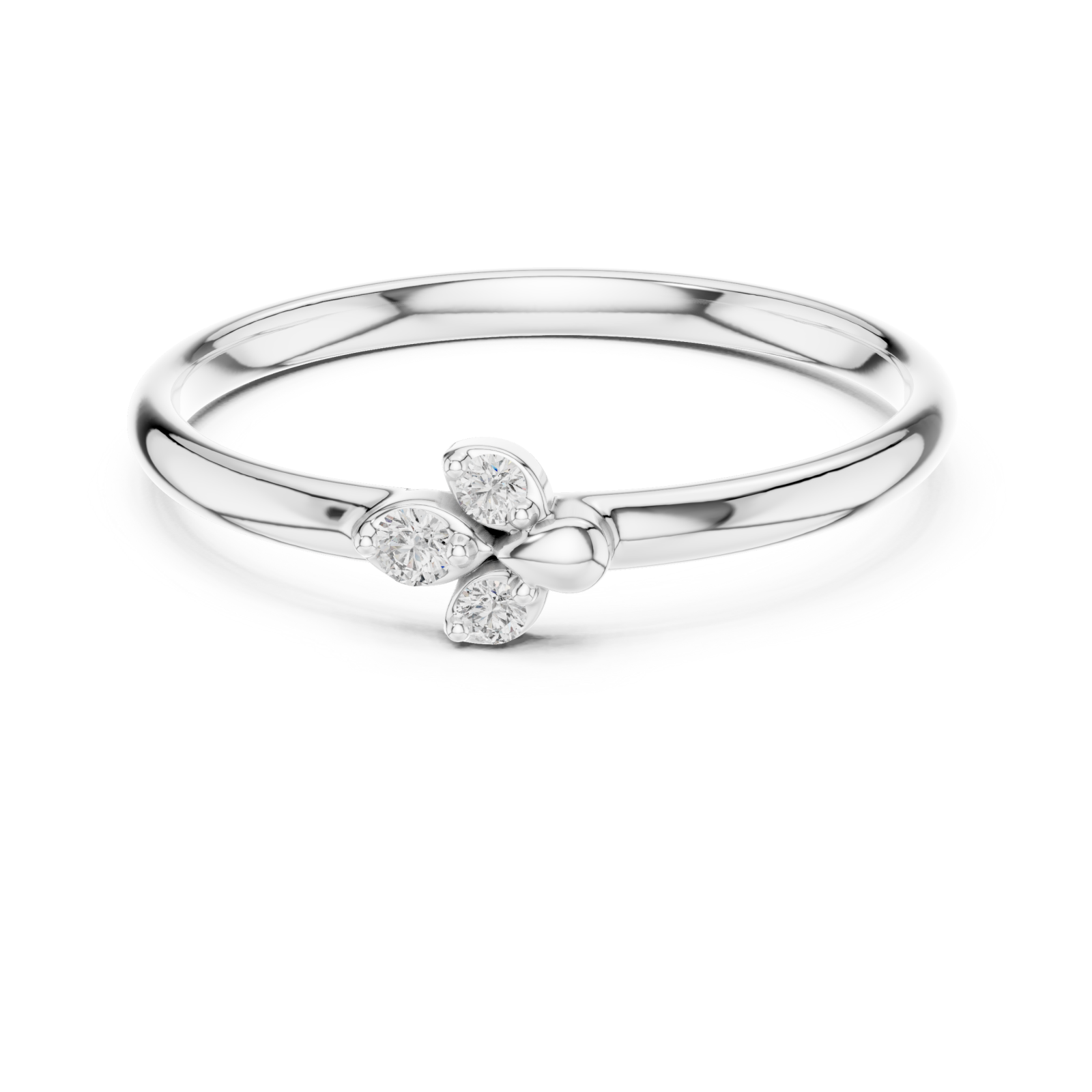  White Gold Sweet Blossom Harmony Solitaire Ring Front View