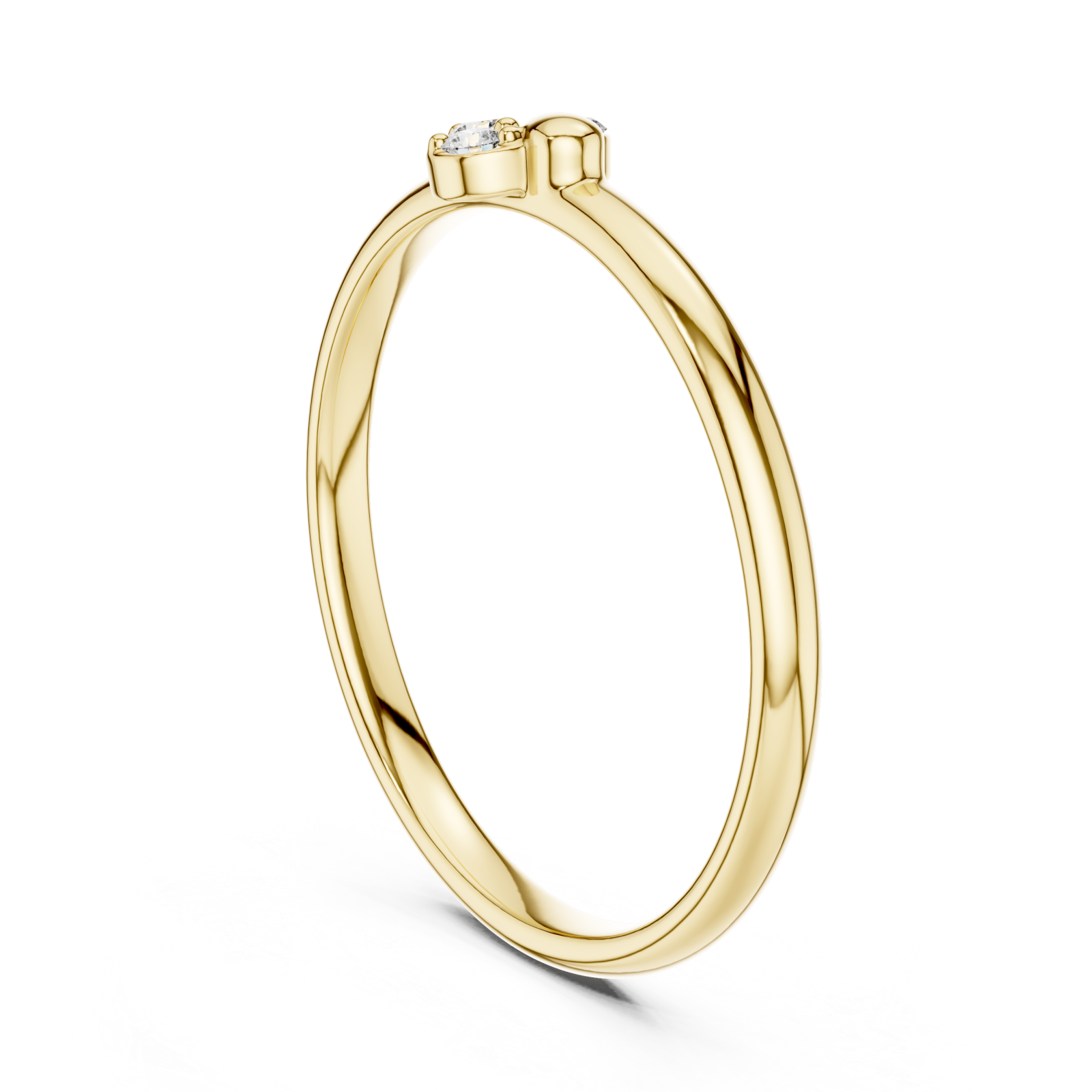  Gold Sweet Blossom Harmony Solitaire Ring Left View