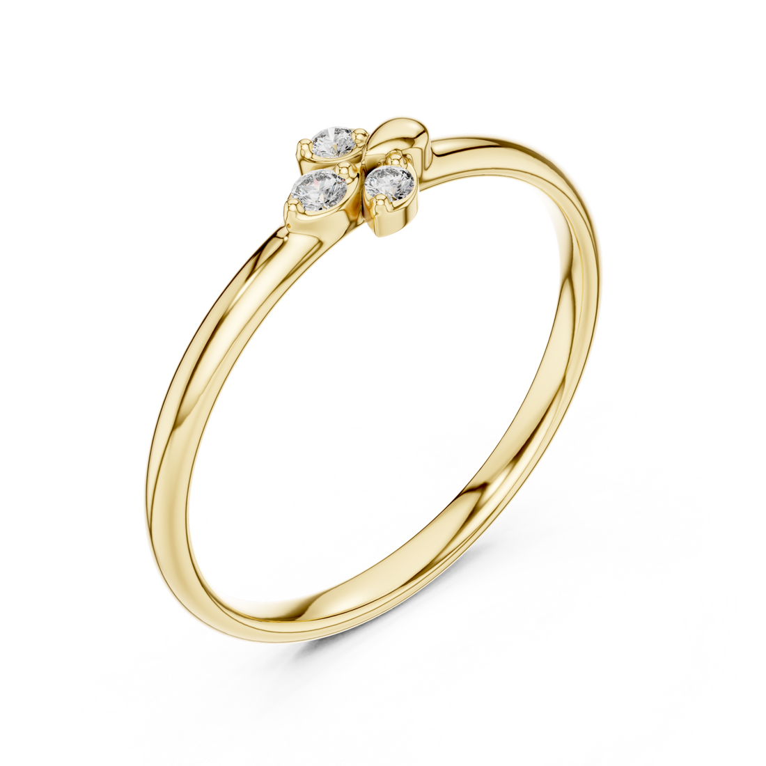 Gold Sweet Blossom Harmony Solitaire Ring Right View