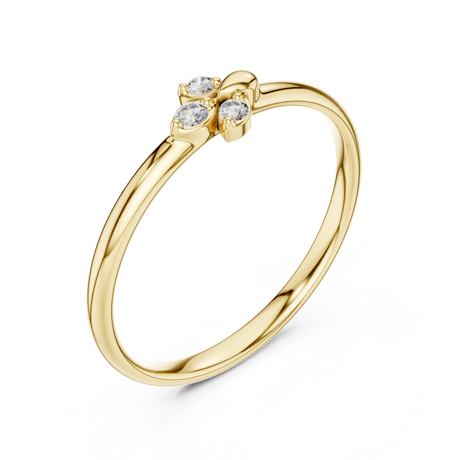 Gold Sweet Blossom Harmony Solitaire Ring Right View