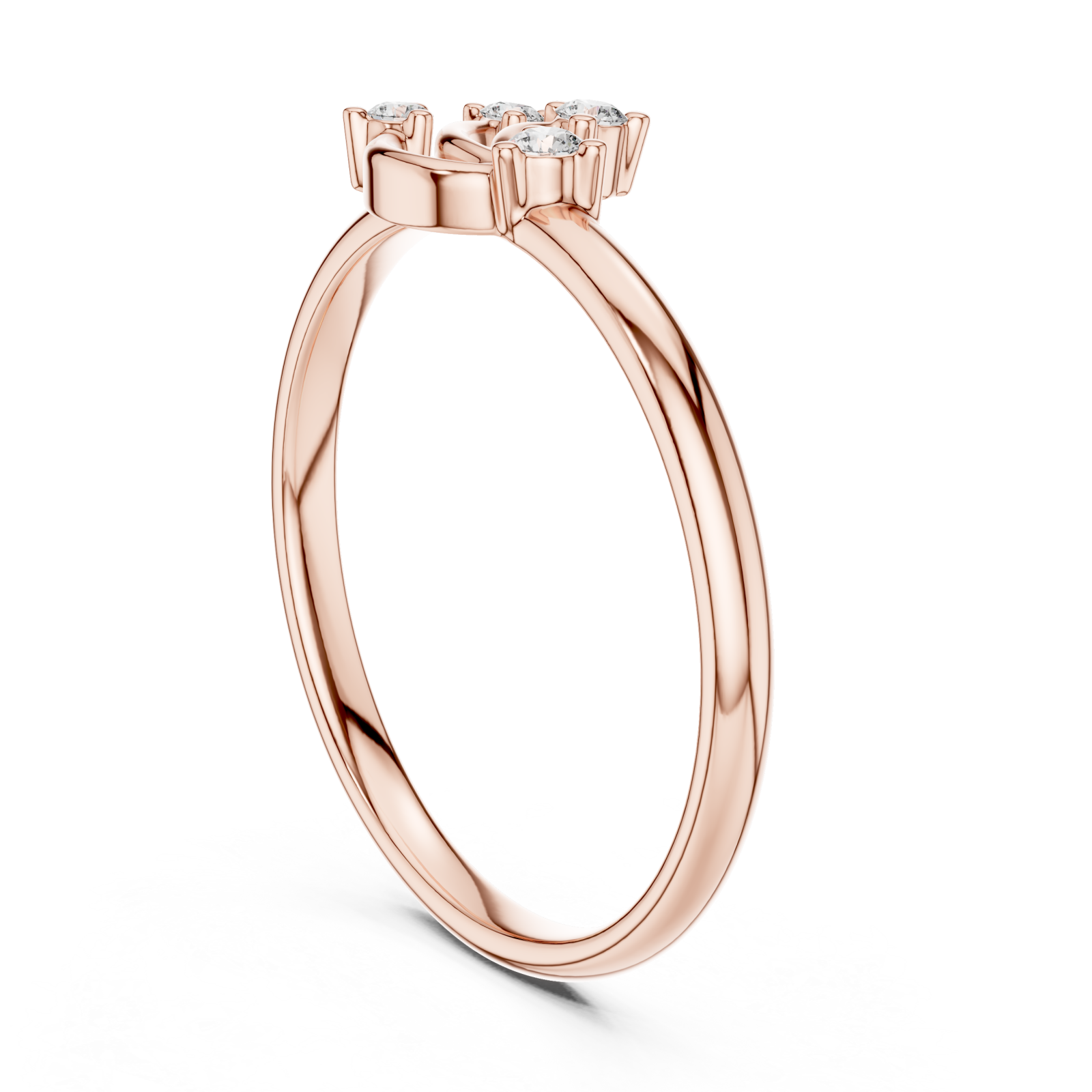  Rose Gold Twilight Arc Duo Embrace Ring Left View