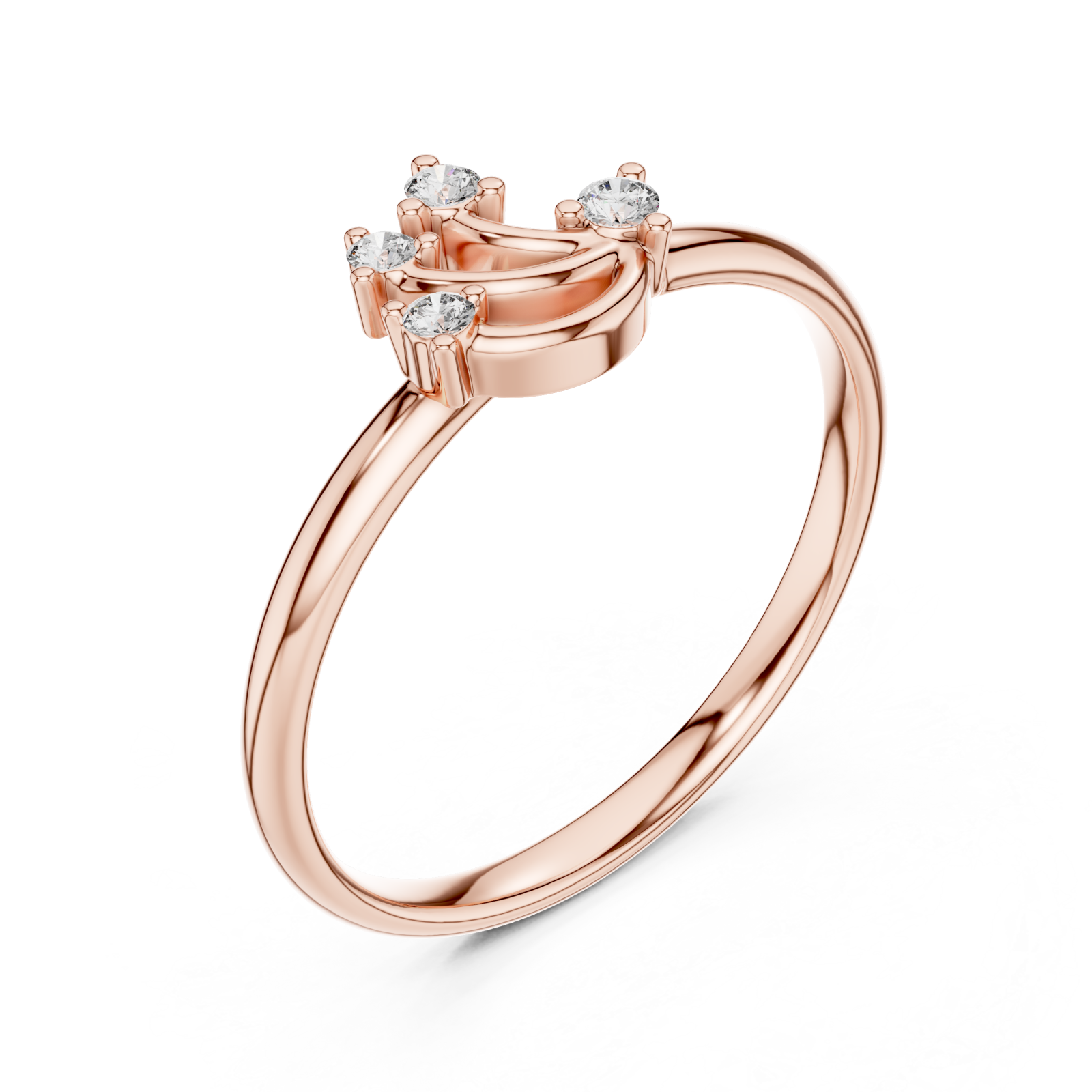  Rose Gold Twilight Arc Duo Embrace Ring Right View