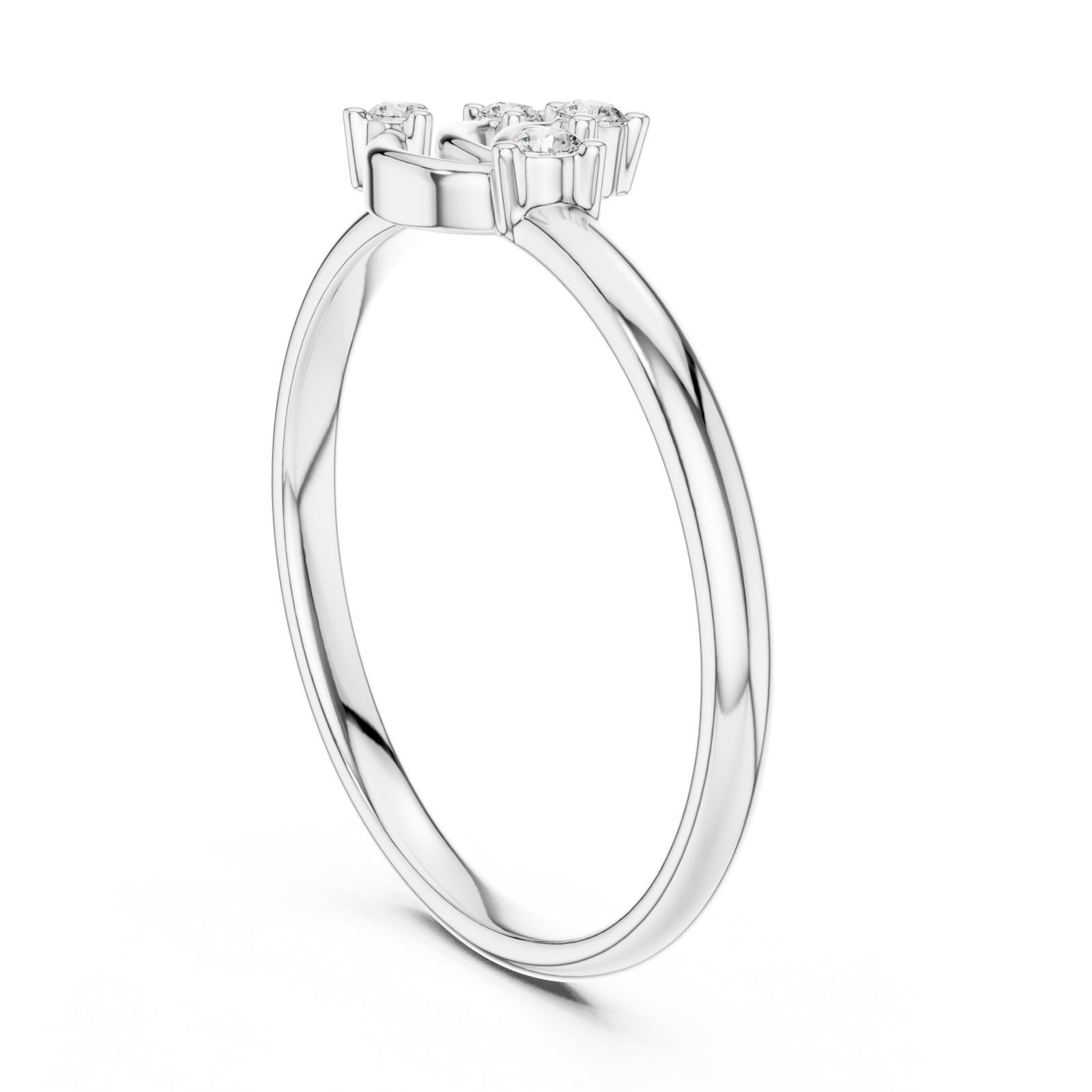  White Gold Twilight Arc Duo Embrace Ring Left View