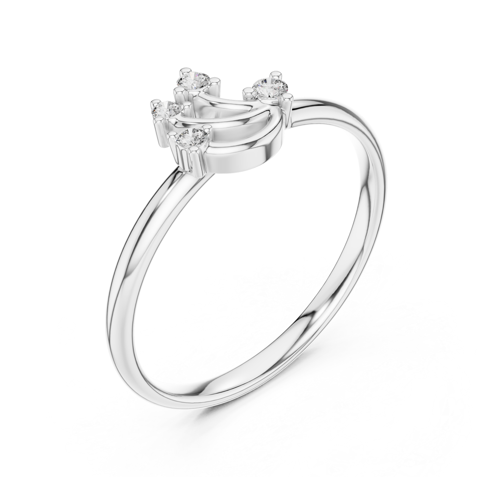  White Gold Twilight Arc Duo Embrace Ring Right View