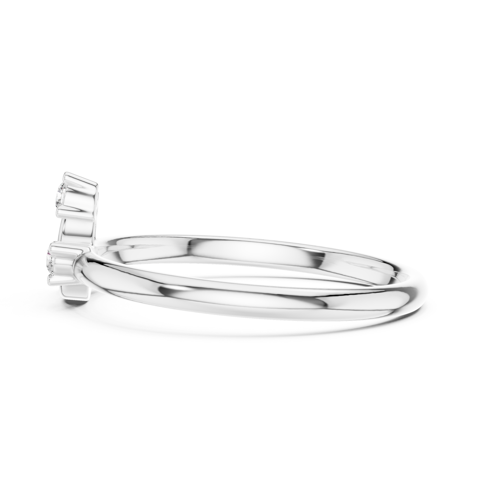  White Gold Twilight Arc Duo Embrace Ring Side View