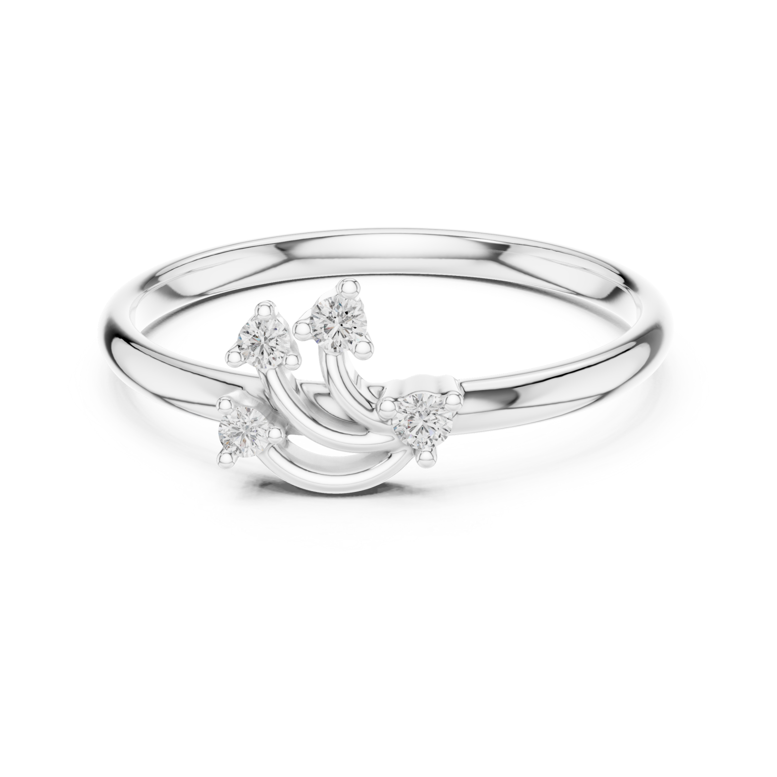  White Gold Twilight Arc Duo Embrace Ring Front View