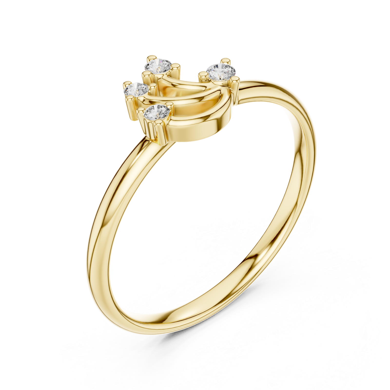 Gold Twilight Arc Duo Embrace Ring Right View