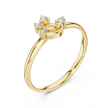 Gold Twilight Arc Duo Embrace Ring Right View