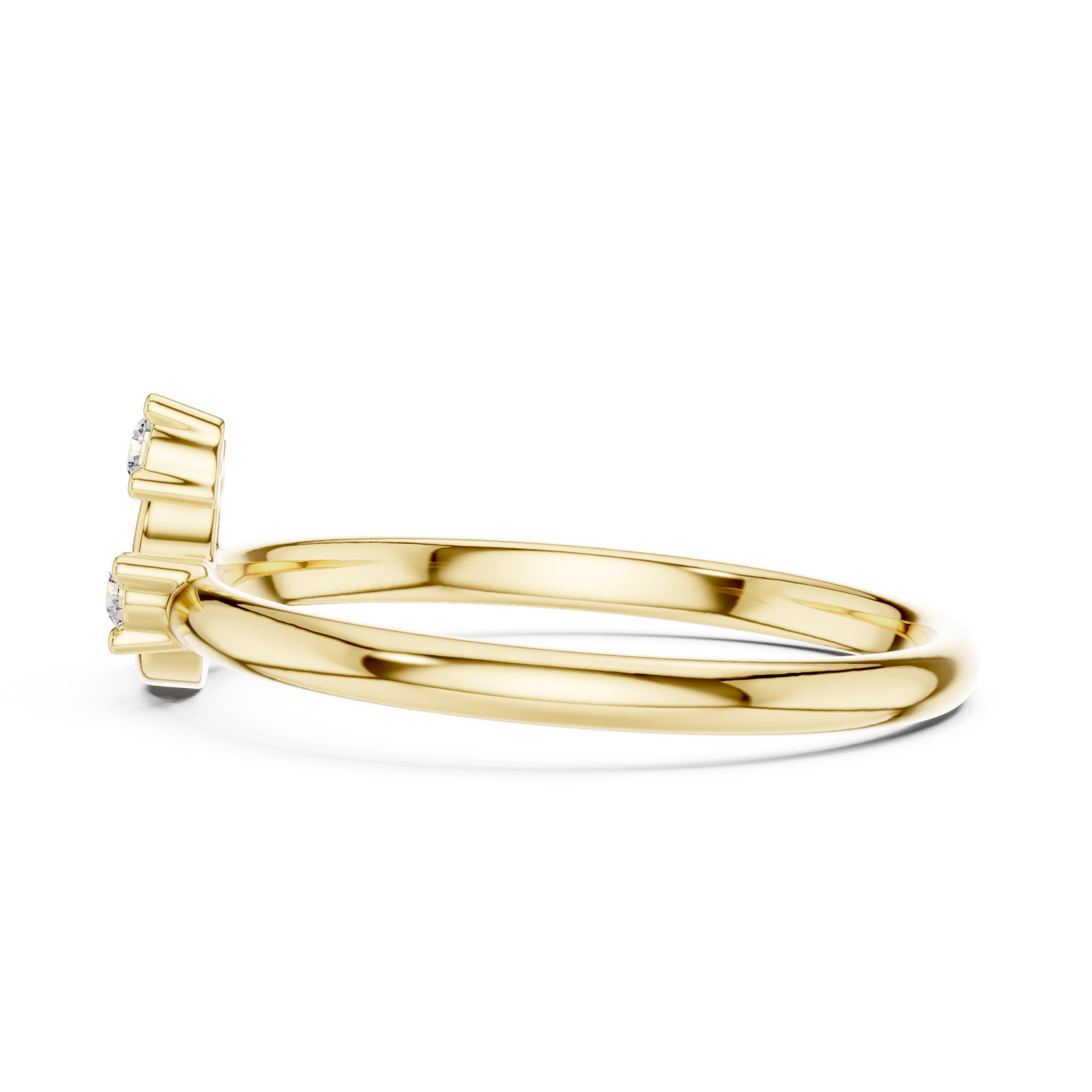  Gold Twilight Arc Duo Embrace Ring Side View