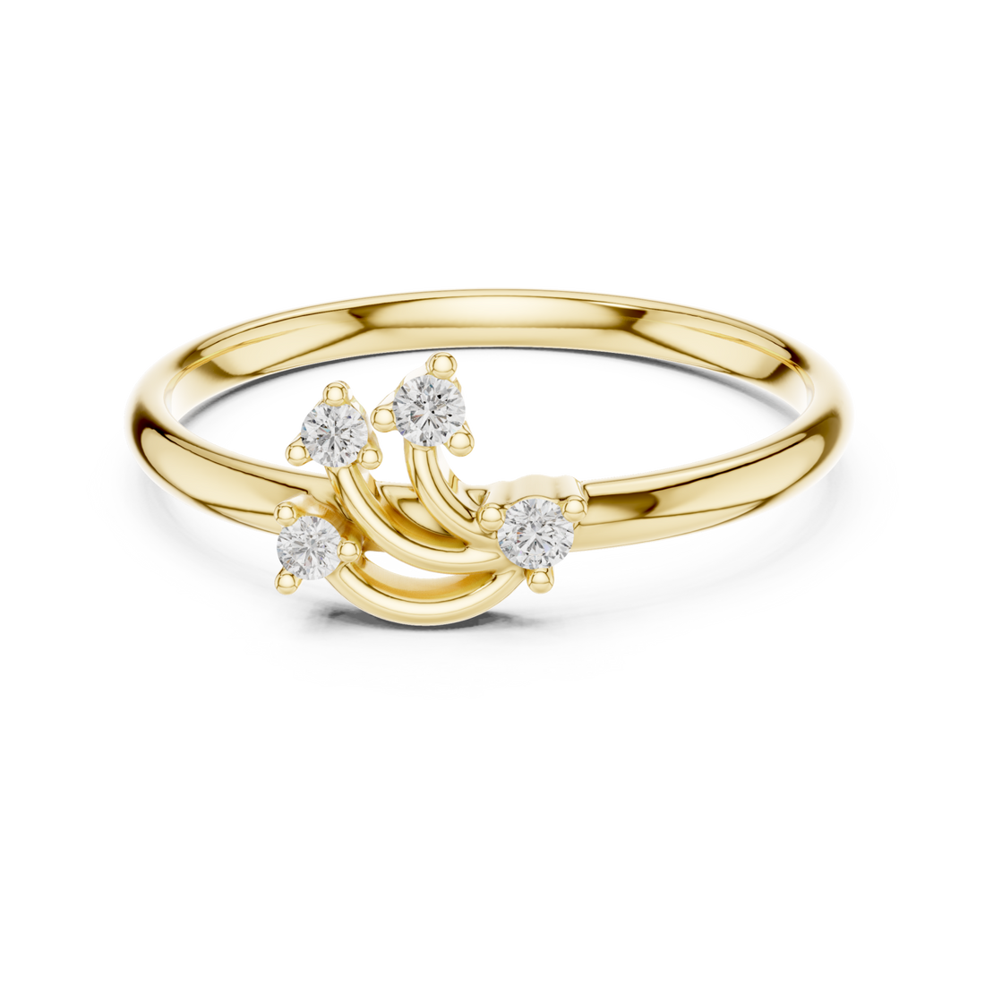 Gold Twilight Arc Duo Embrace Ring Right View