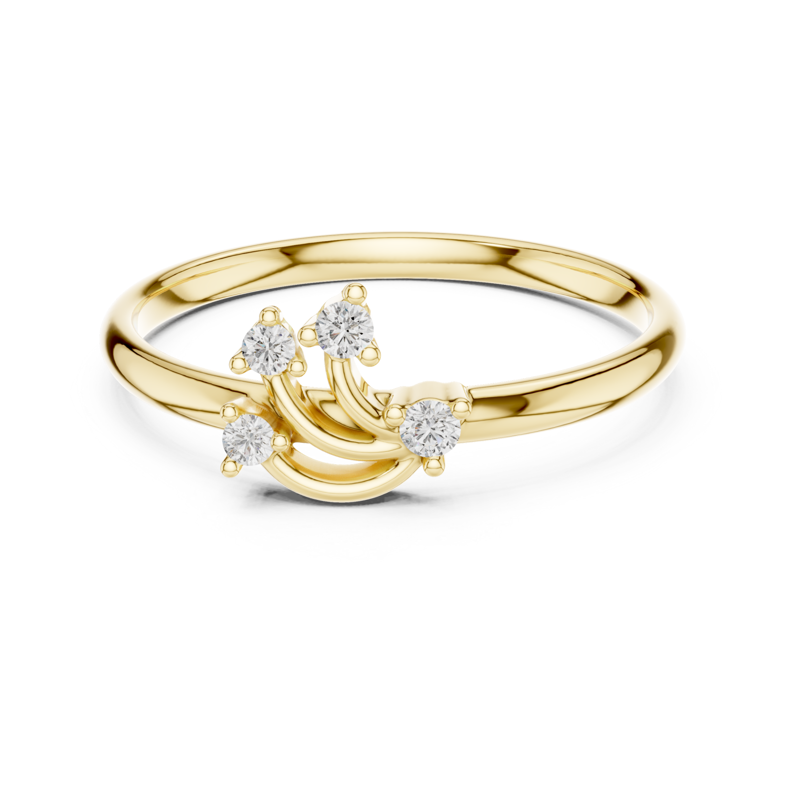  Gold Twilight Arc Duo Embrace Ring Front View