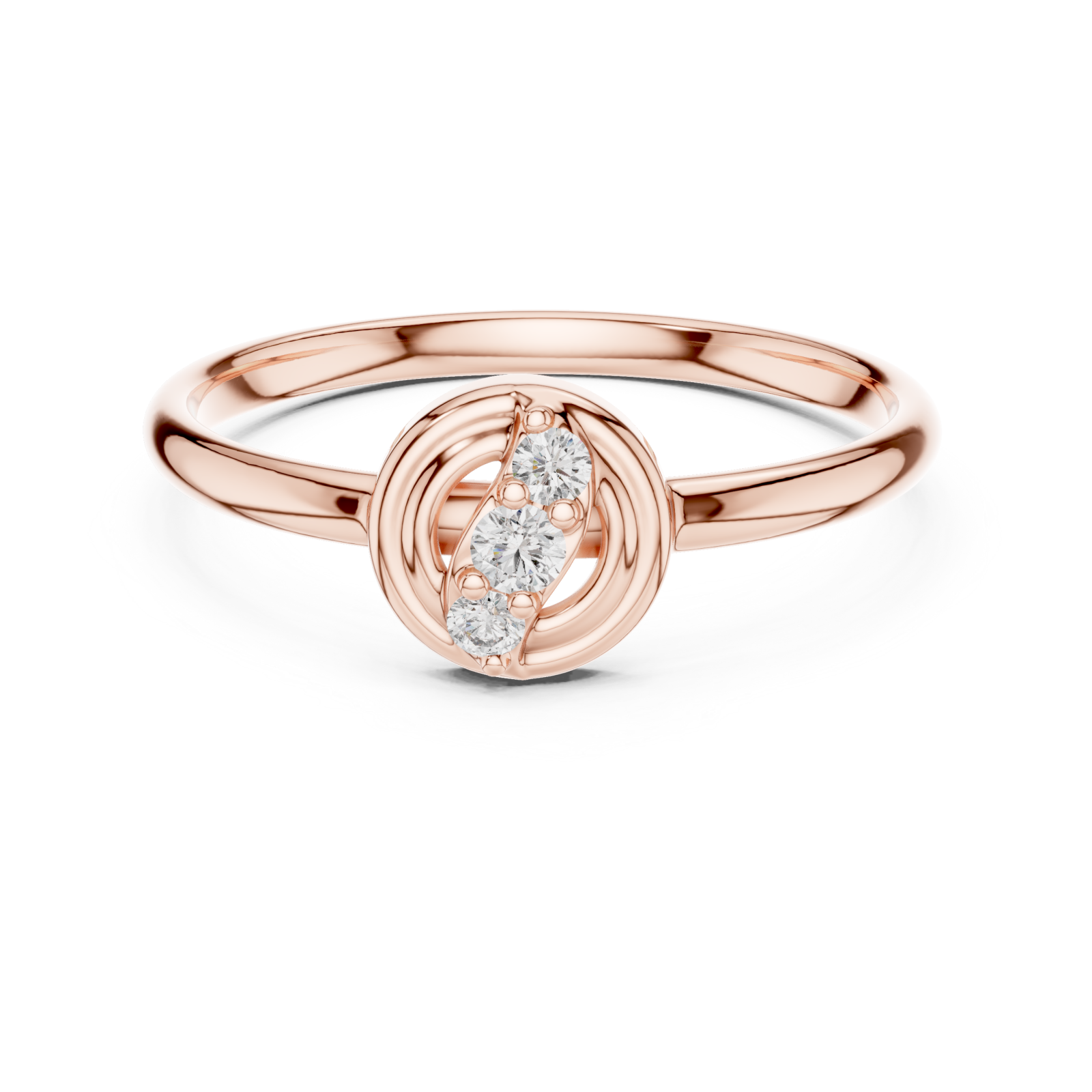  Rose Gold Celestial Orbit Grace Ring Front View