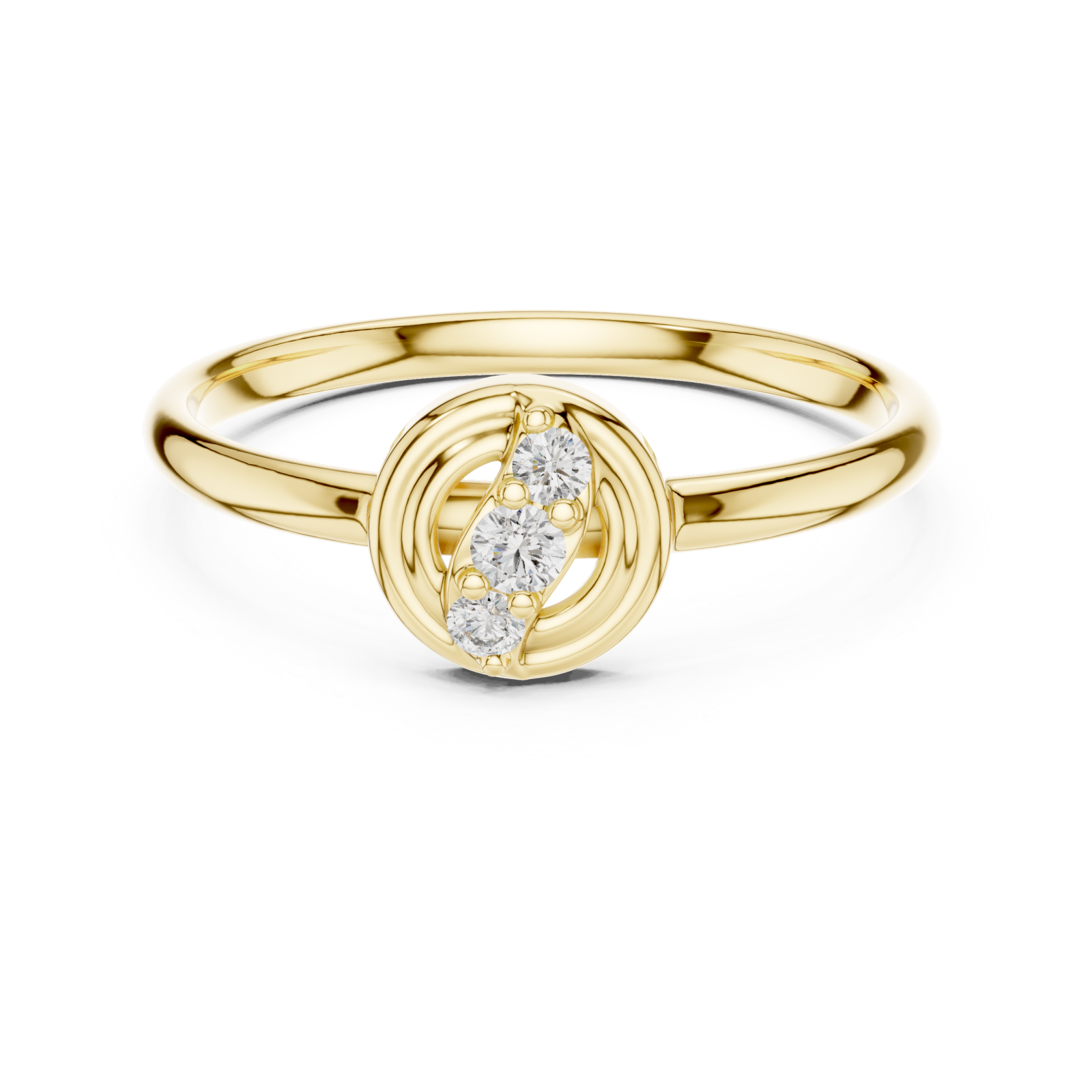  Gold Celestial Orbit Grace Ring Front View