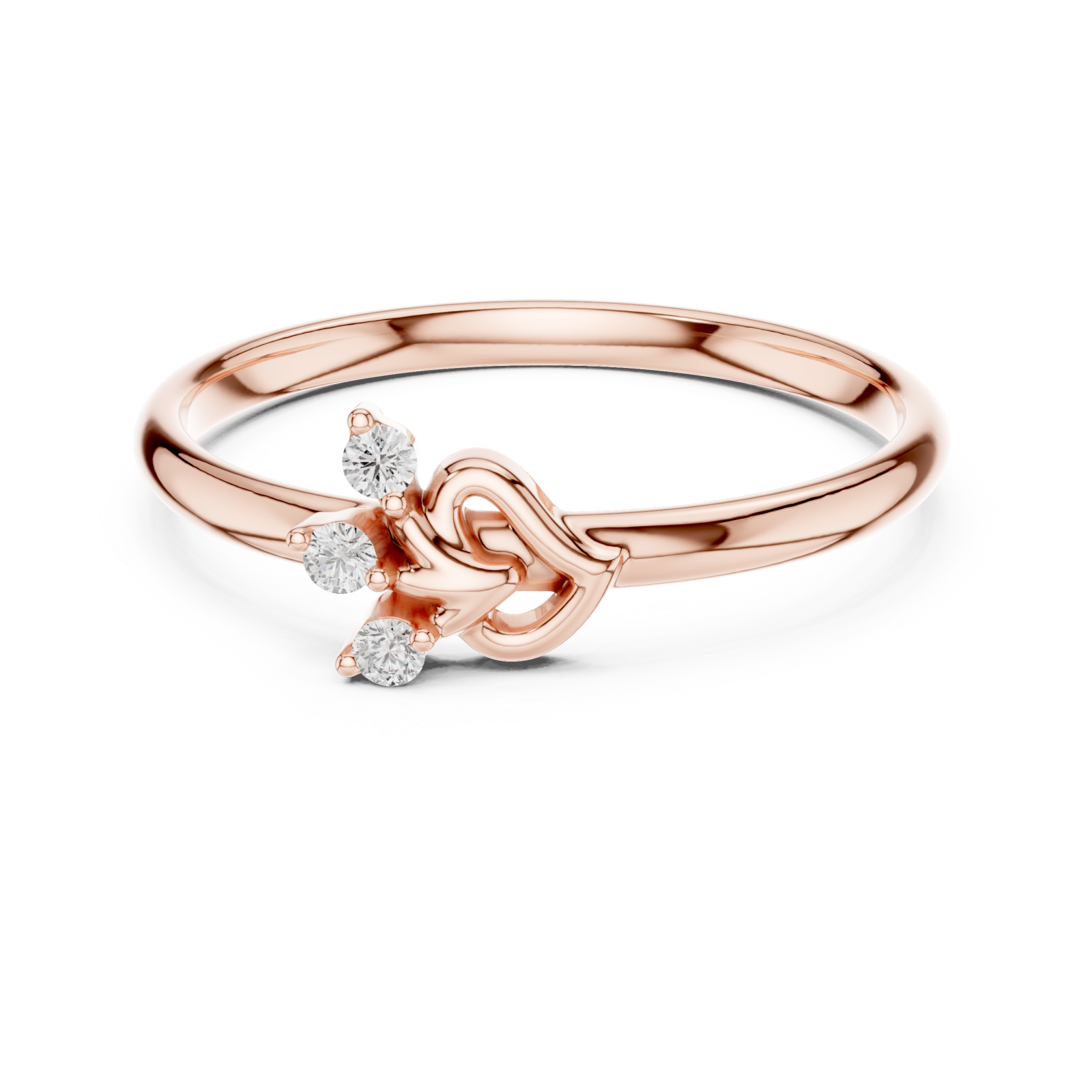  Rose Gold Embrace Muse Solitary Ring Front View