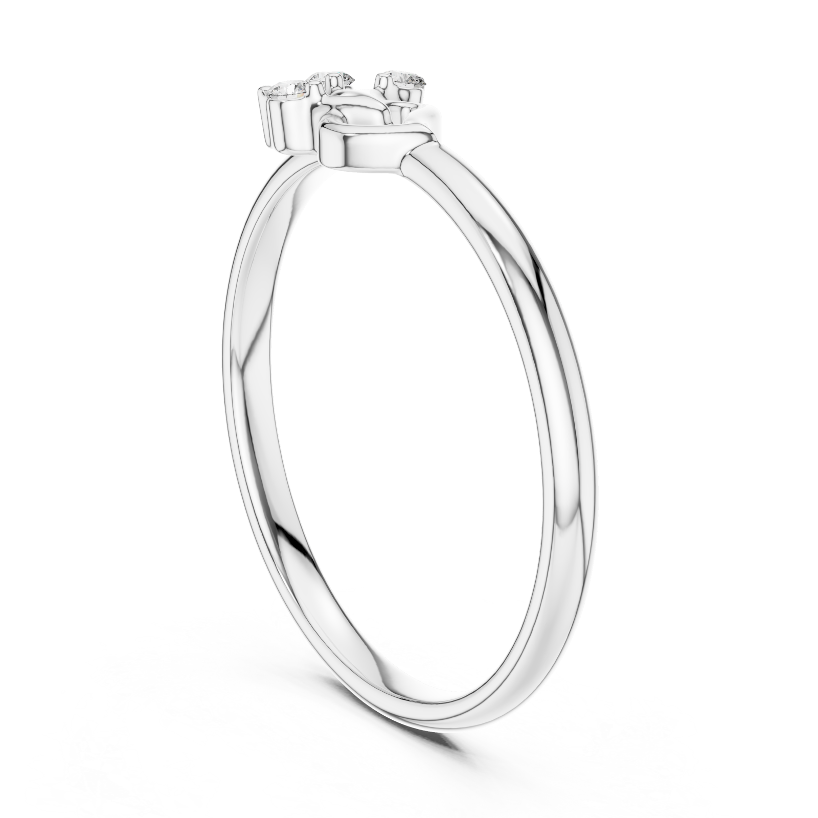  White Gold Embrace Muse Solitary Ring Left View