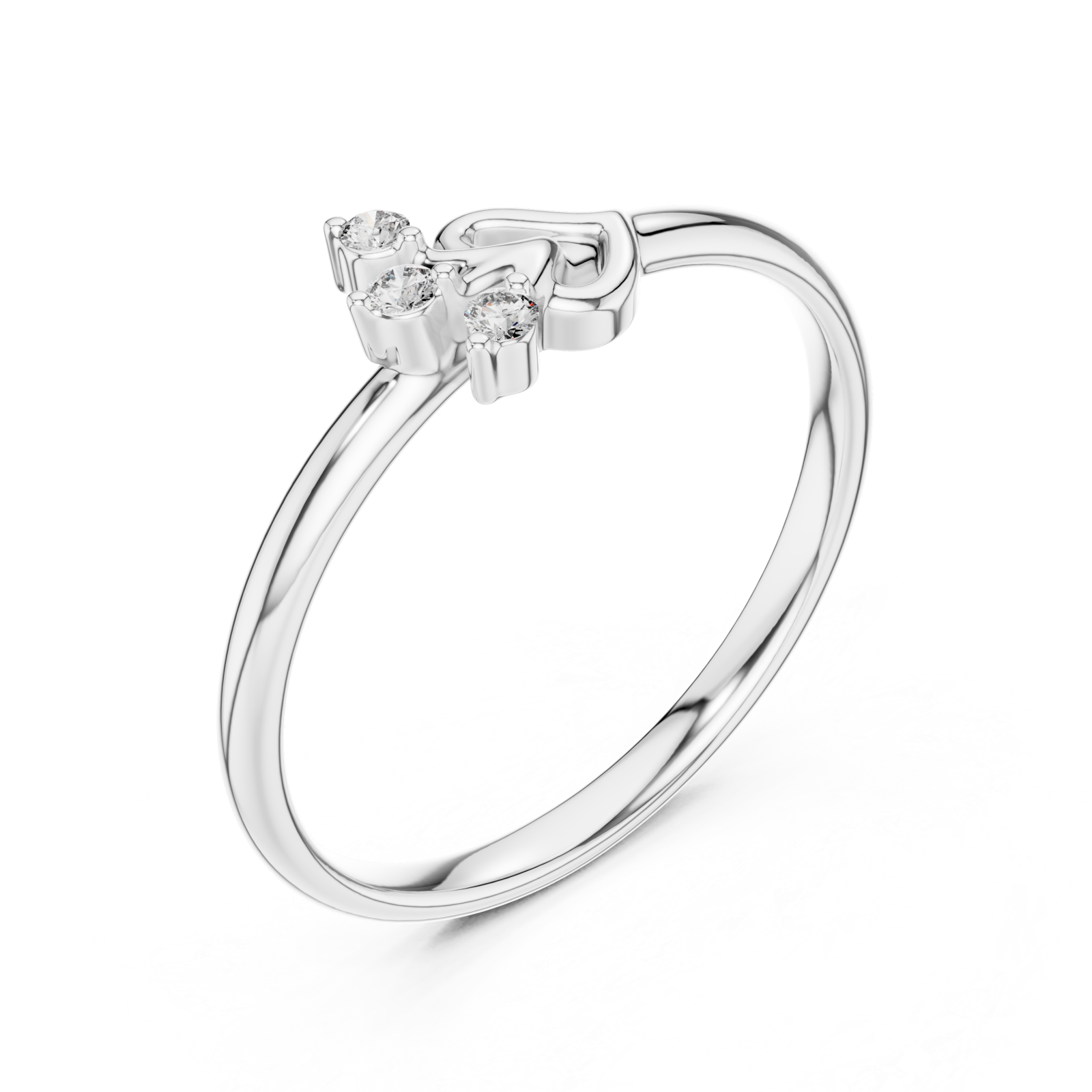  White Gold Embrace Muse Solitary Ring Right View