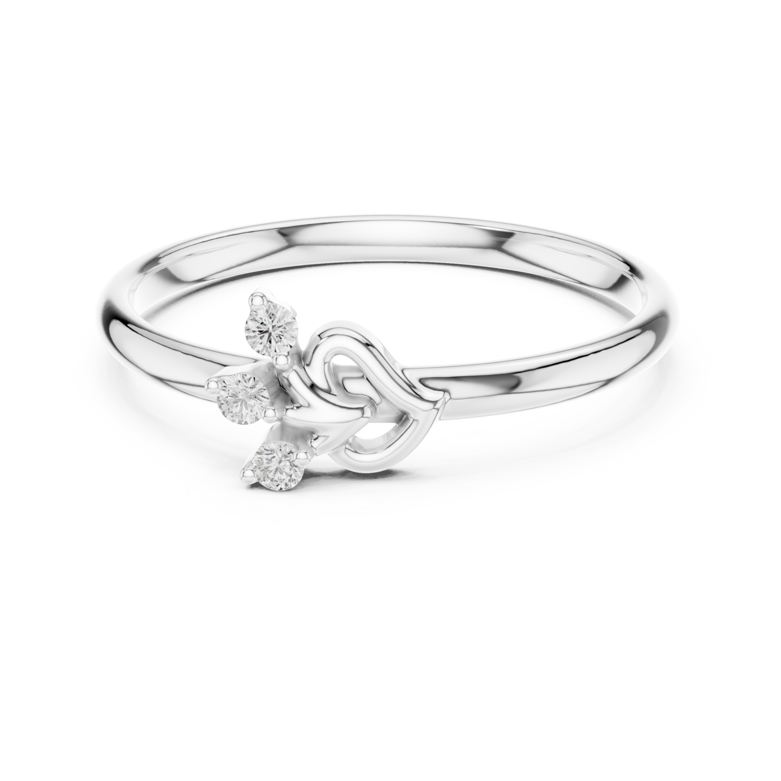  White Gold Embrace Muse Solitary Ring Front View