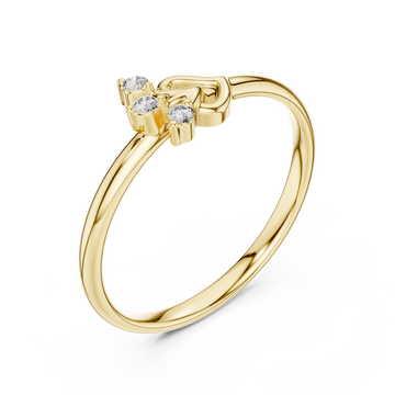 Gold Embrace Muse Solitary Ring Right View