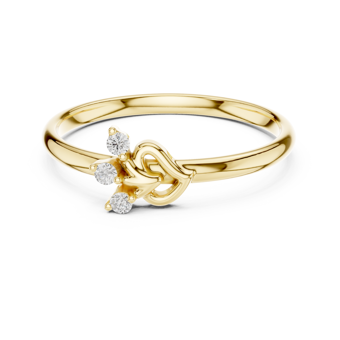 Gold Embrace Muse Solitary Ring Right View
