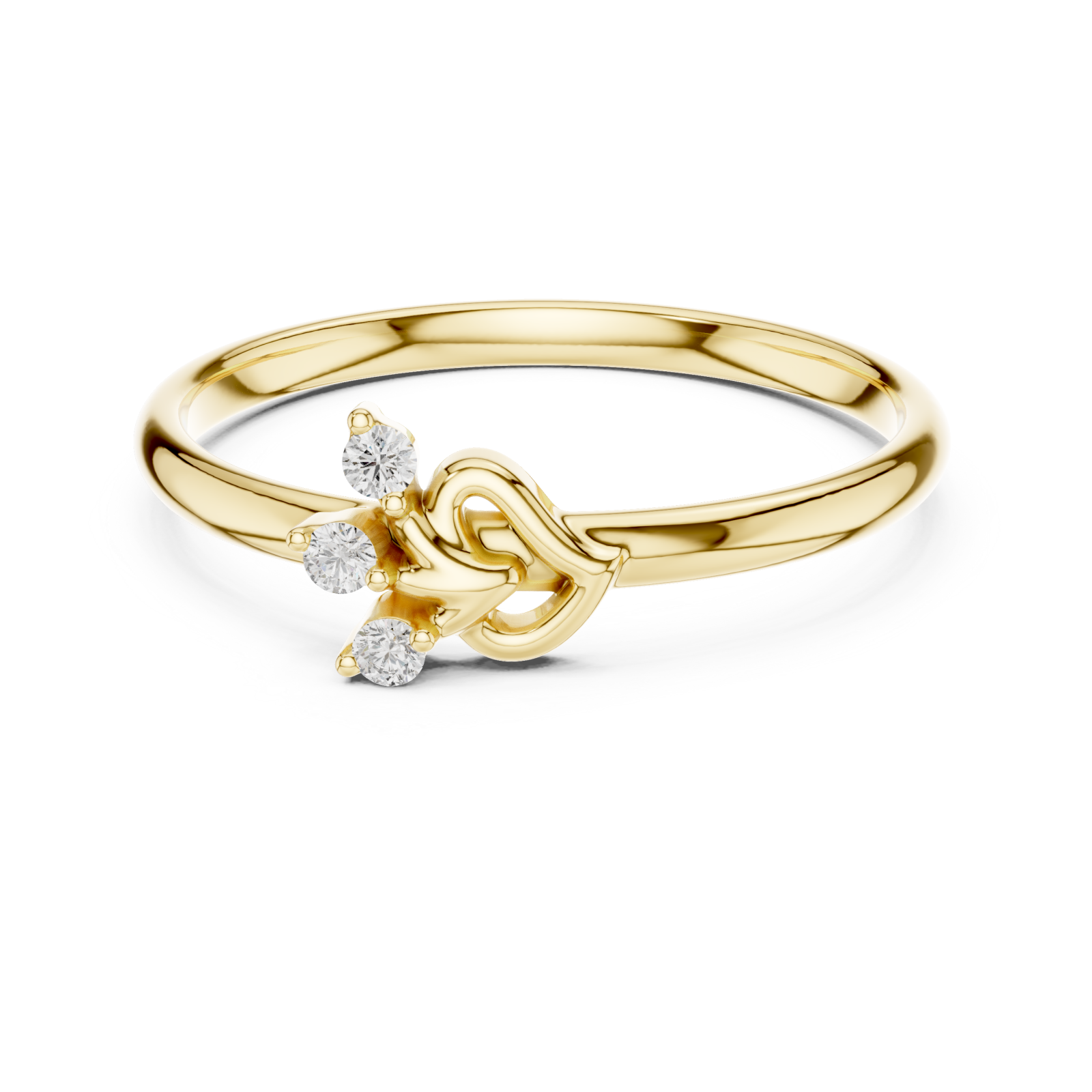  Gold Embrace Muse Solitary Ring Front View