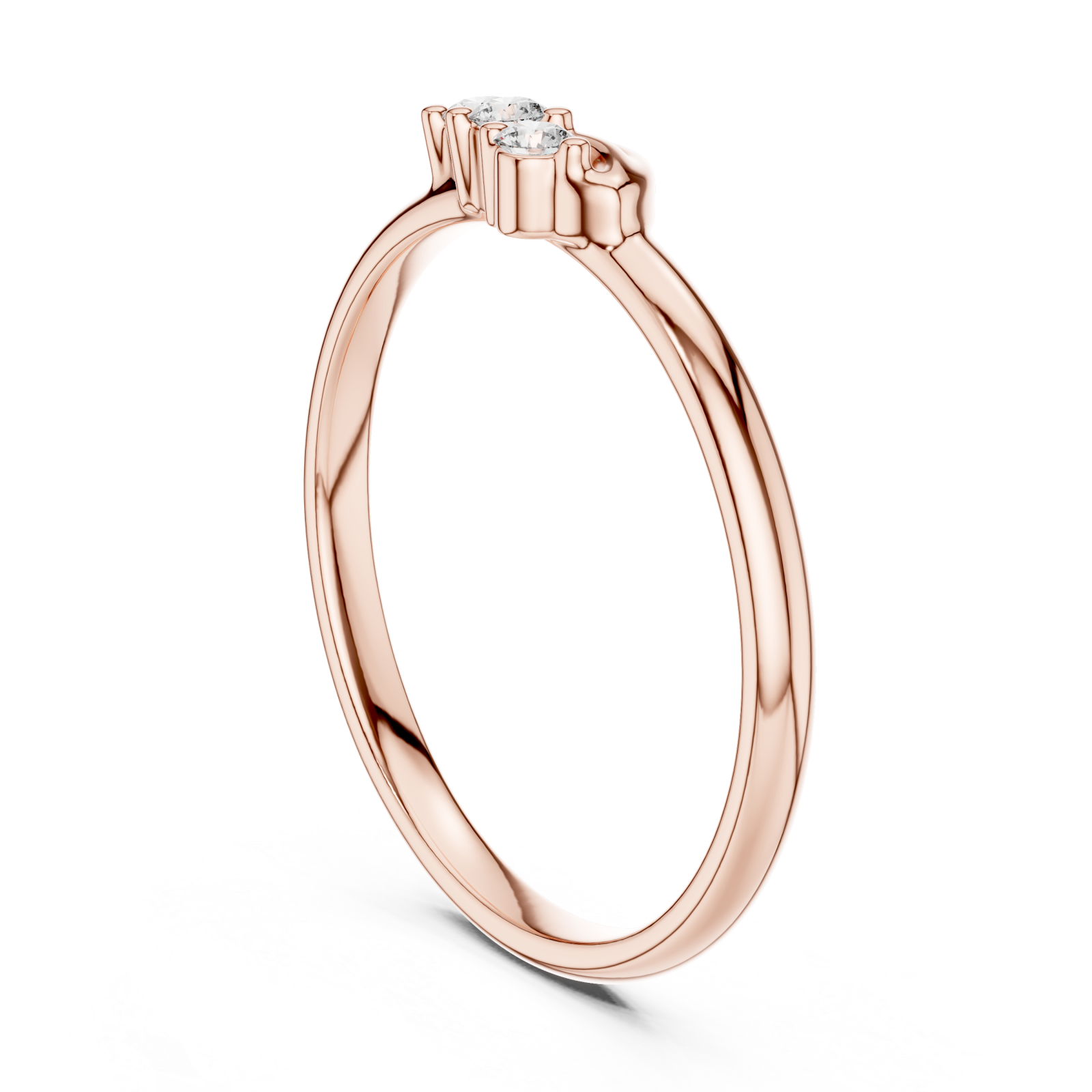  Rose Gold Celeste Trio Wave Ring Left View