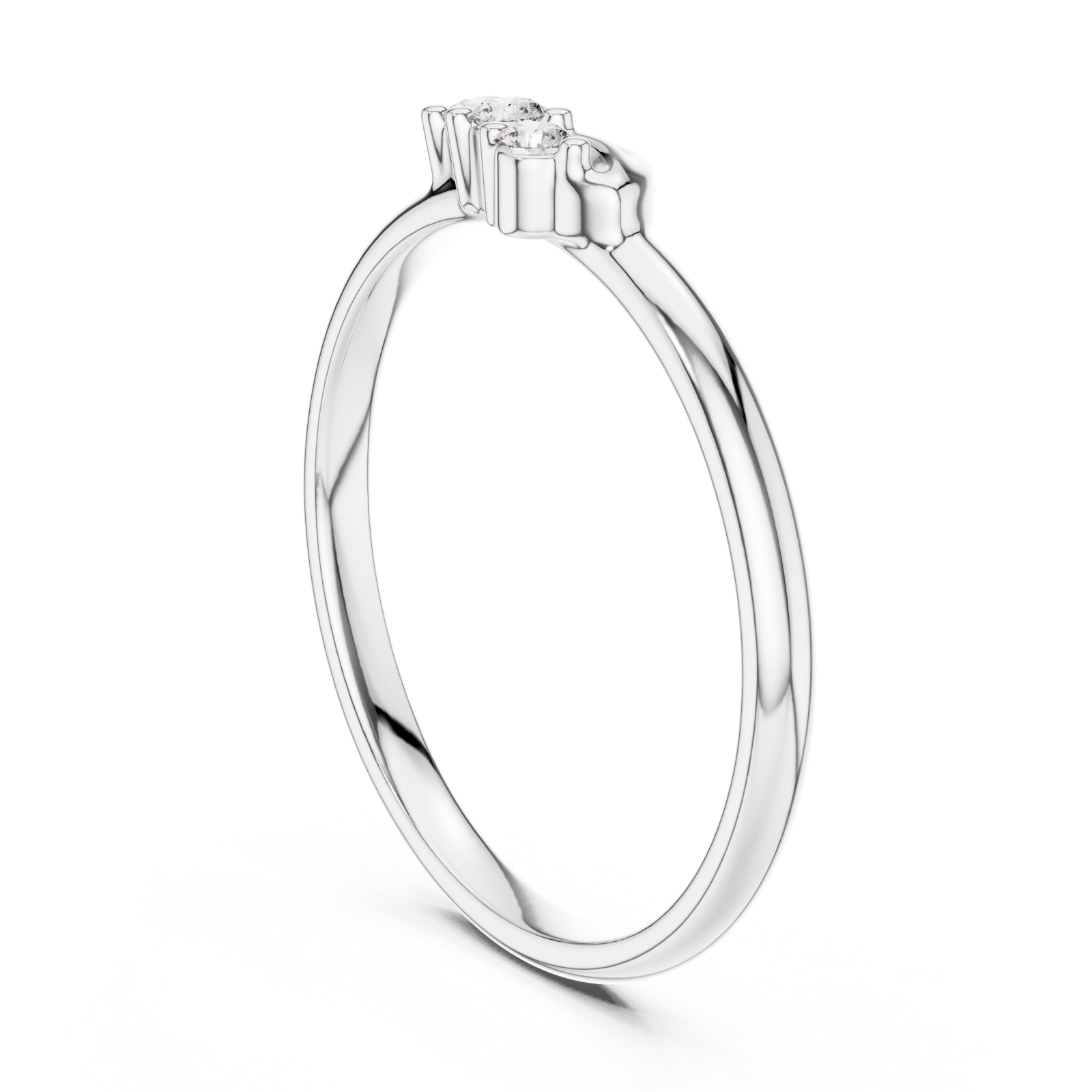  White Gold Celeste Trio Wave Ring Left View