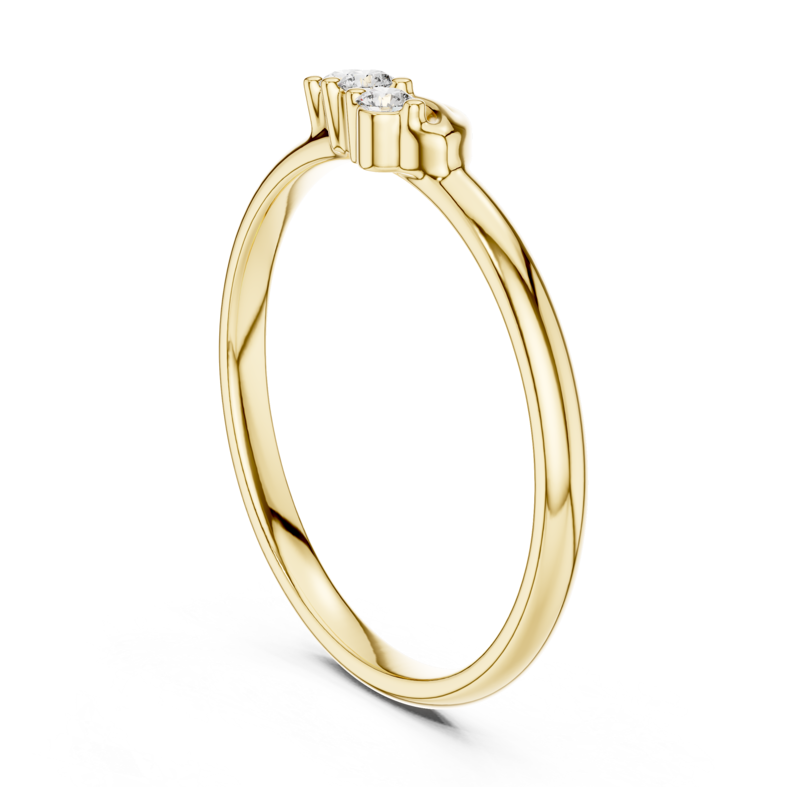  Gold Celeste Trio Wave Ring Left View