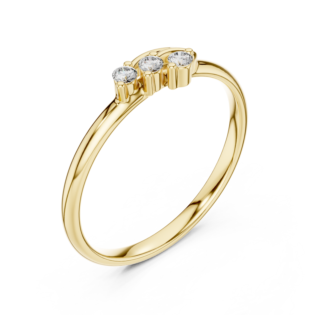 Gold Celeste Trio Wave Ring Right View