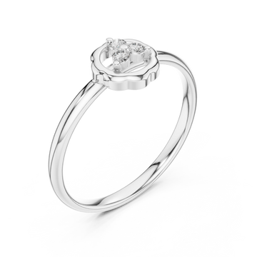  White Gold Whispering Petals Delicate Halo Accent Band Right View
