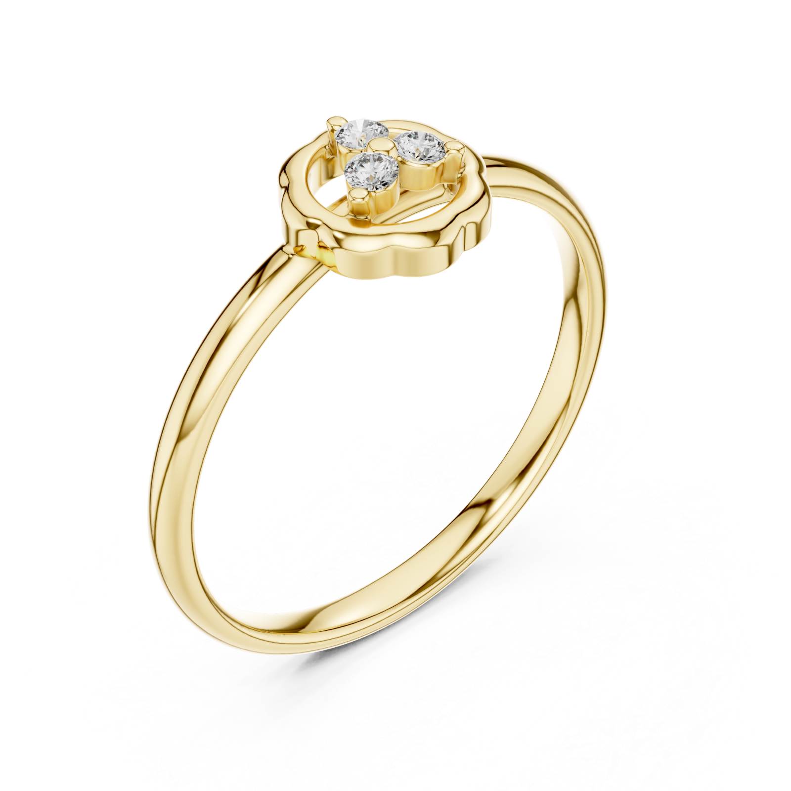Gold Whispering Petals Delicate Halo Accent Band Right View