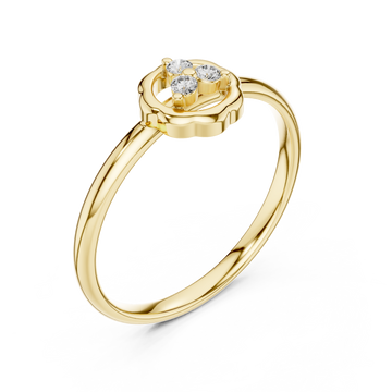 Gold Whispering Petals Delicate Halo Accent Band Right View