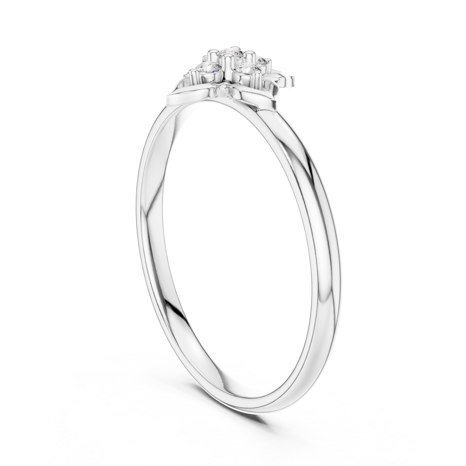  White Gold Ethereal Blooms Harmony Band Ring Left View