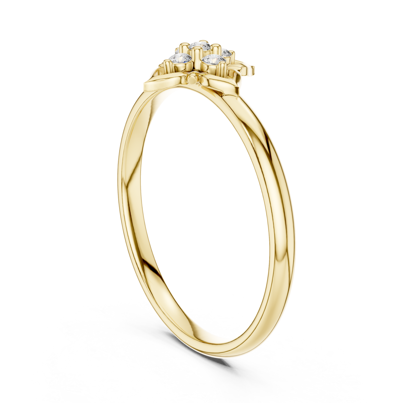  Gold Ethereal Blooms Harmony Band Ring Left View