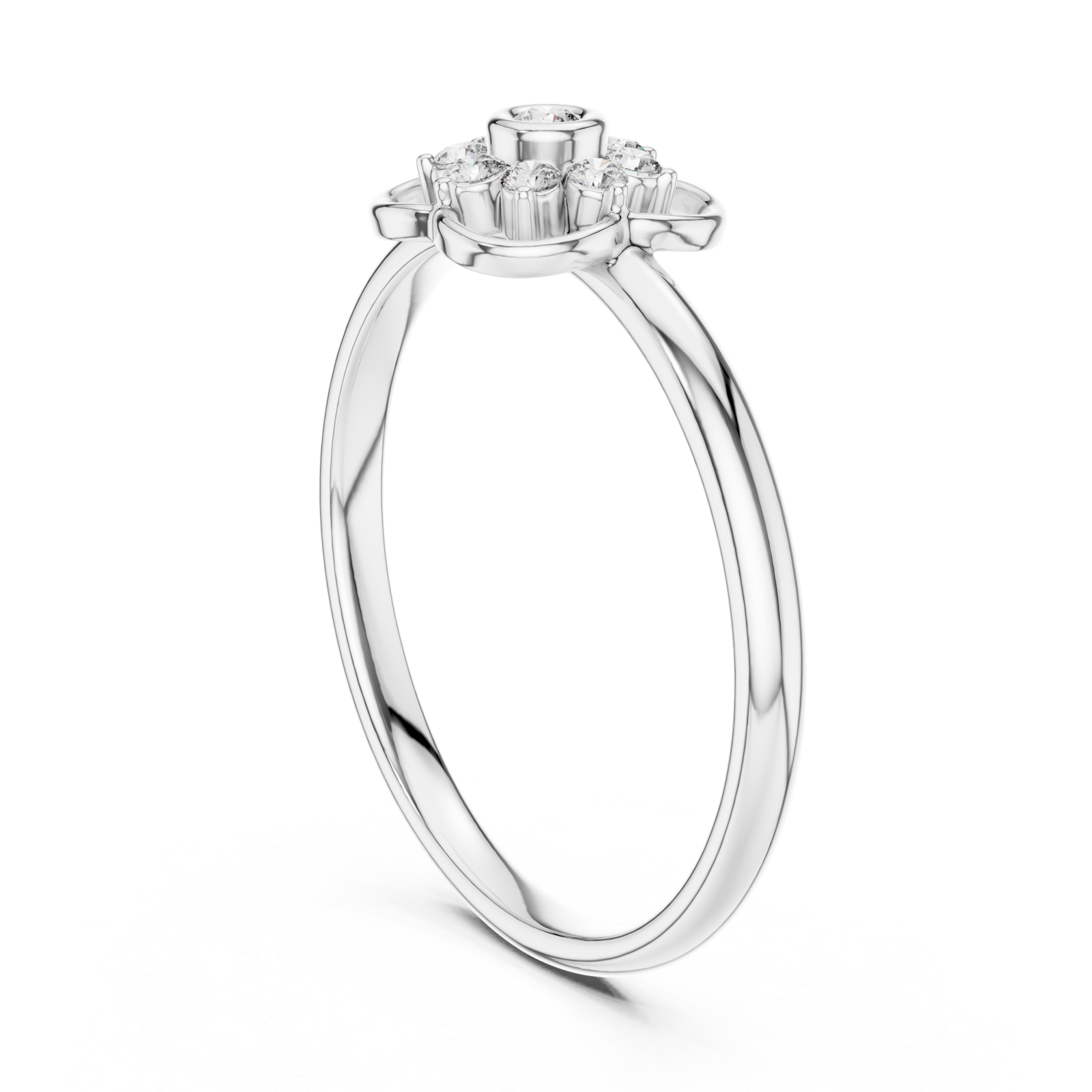  White Gold Celestial Revival Iconic Band Ring Left View