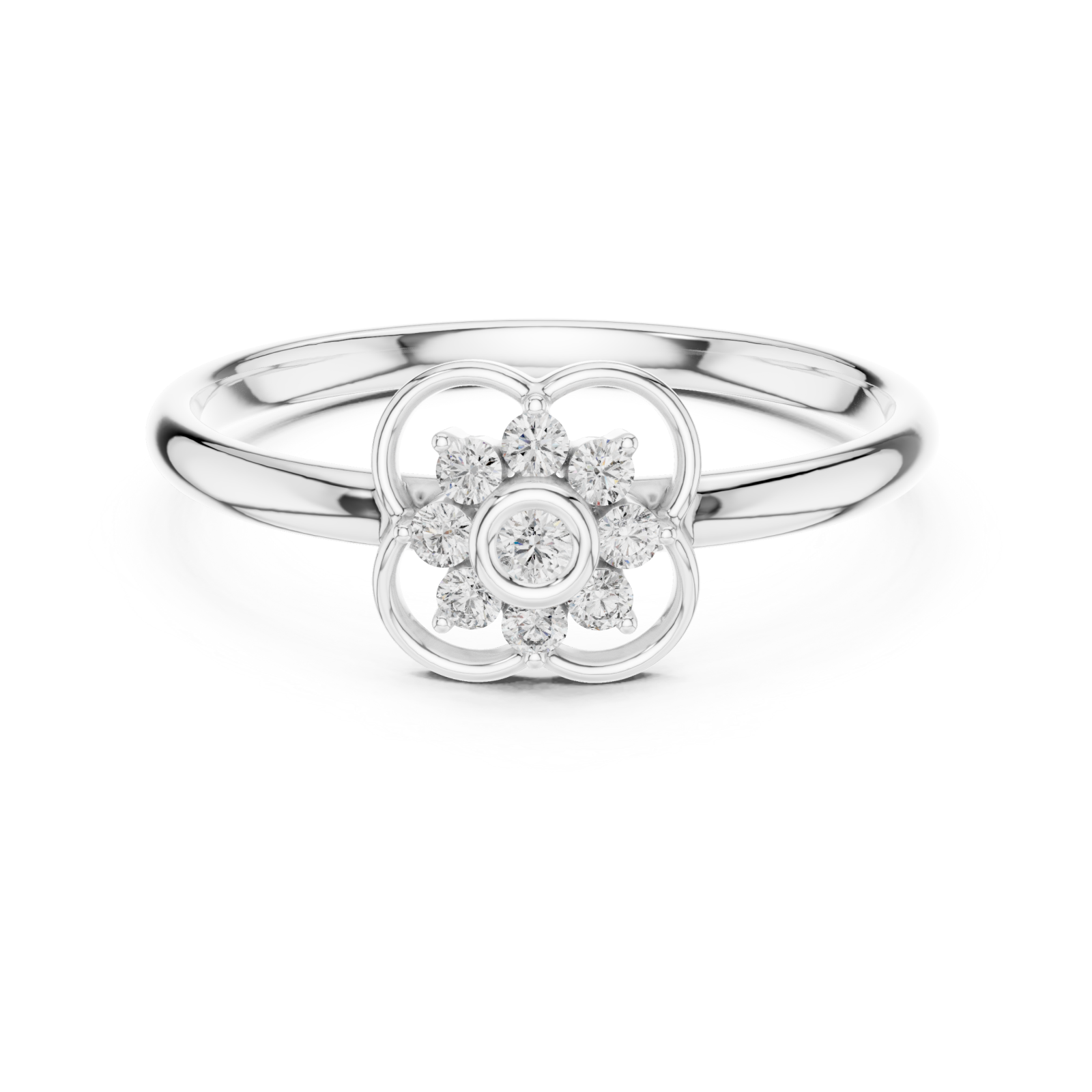  White Gold Celestial Revival Iconic Band Ring Front View