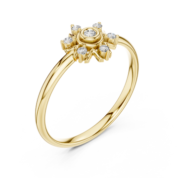 Gold Solstice Halo Blossom Ring Right View