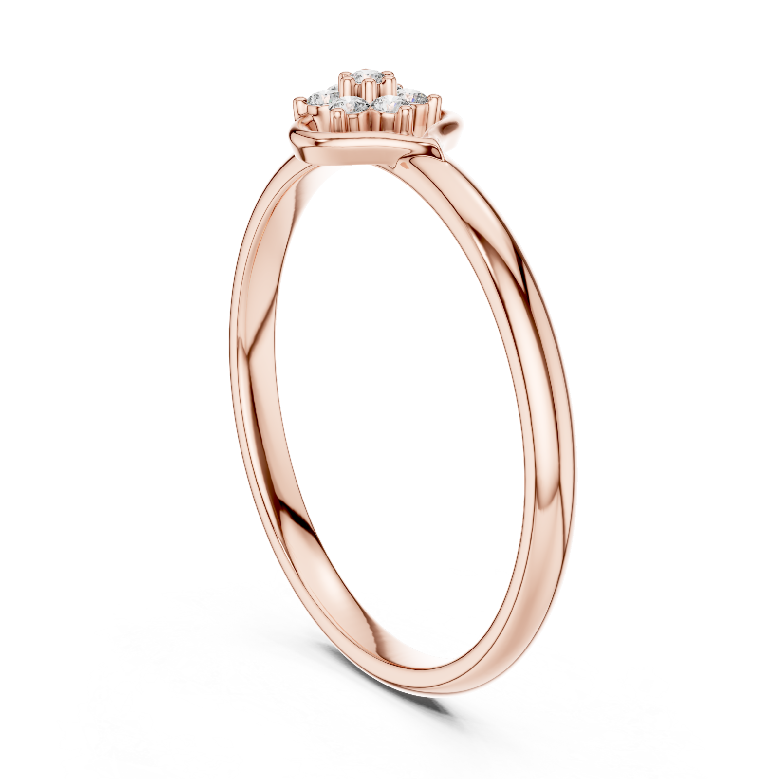  Rose Gold Radiant Morning Blossom Elegance Band Ring Left View