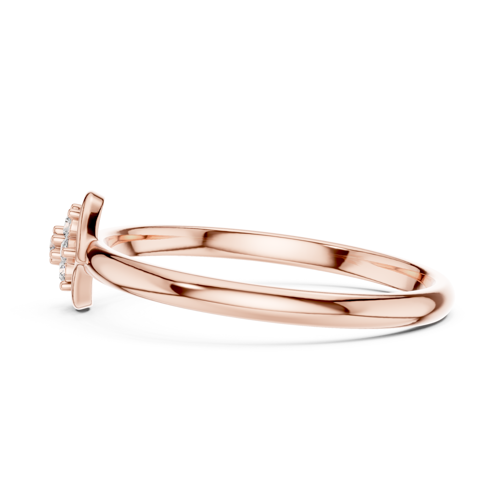  Rose Gold Radiant Morning Blossom Elegance Band Ring Side View