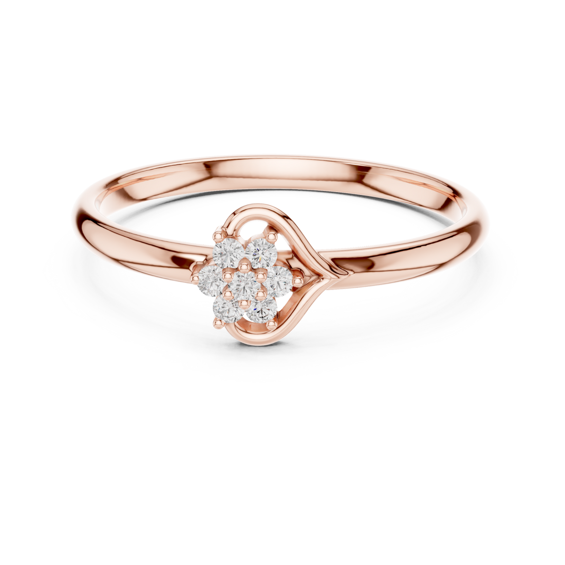  Rose Gold Radiant Morning Blossom Elegance Band Ring Right View