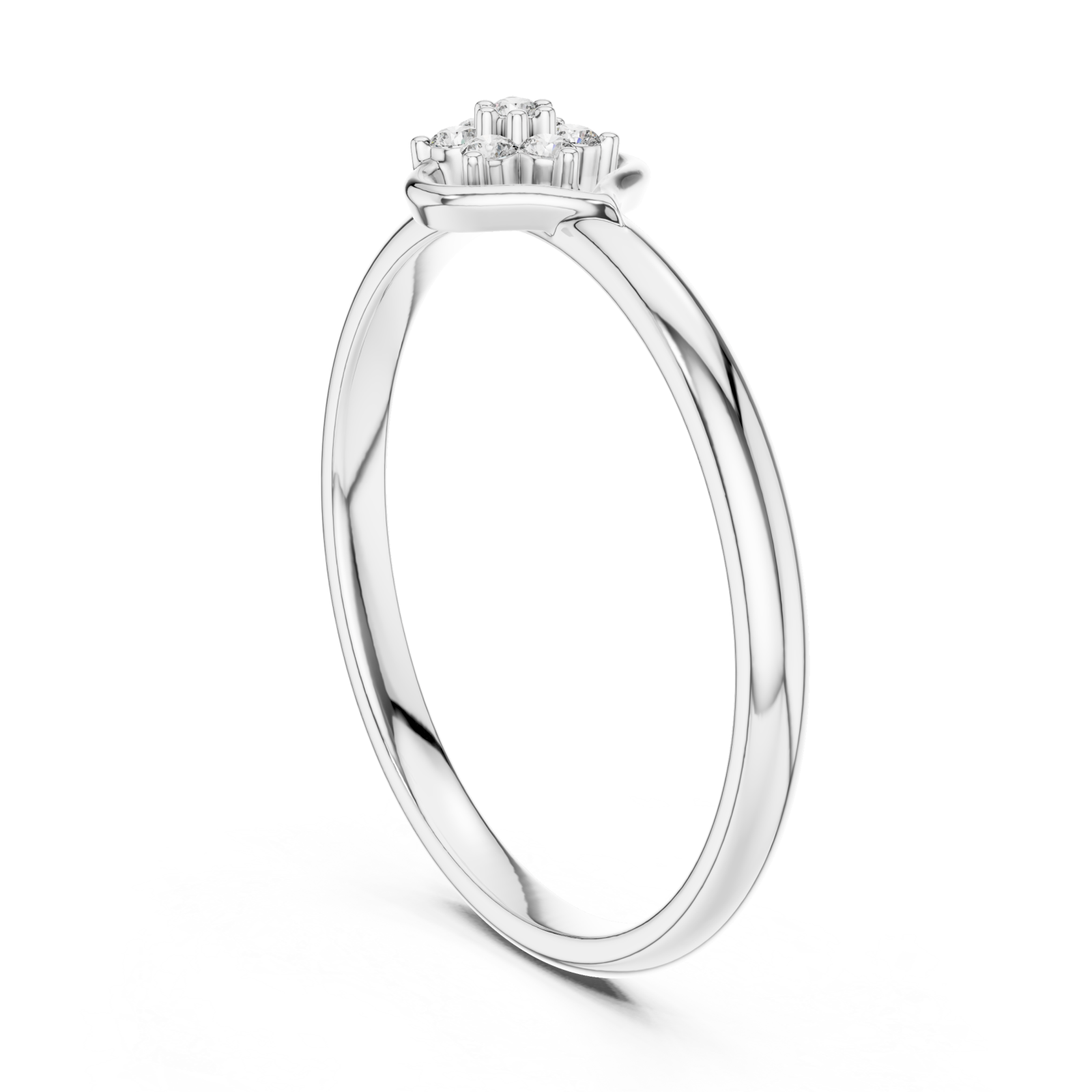  White Gold Radiant Morning Blossom Elegance Band Ring Left View