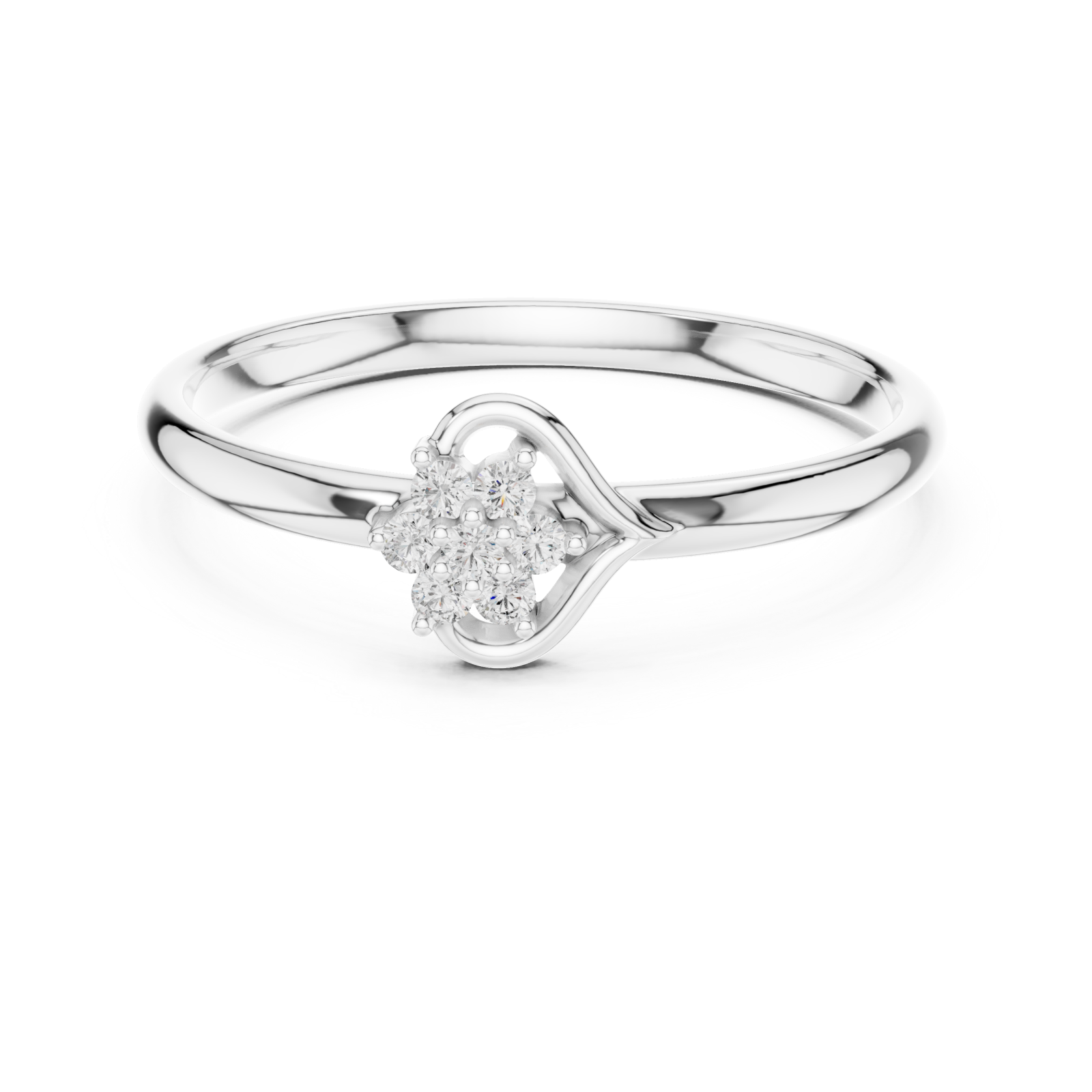  White Gold Radiant Morning Blossom Elegance Band Ring Front View