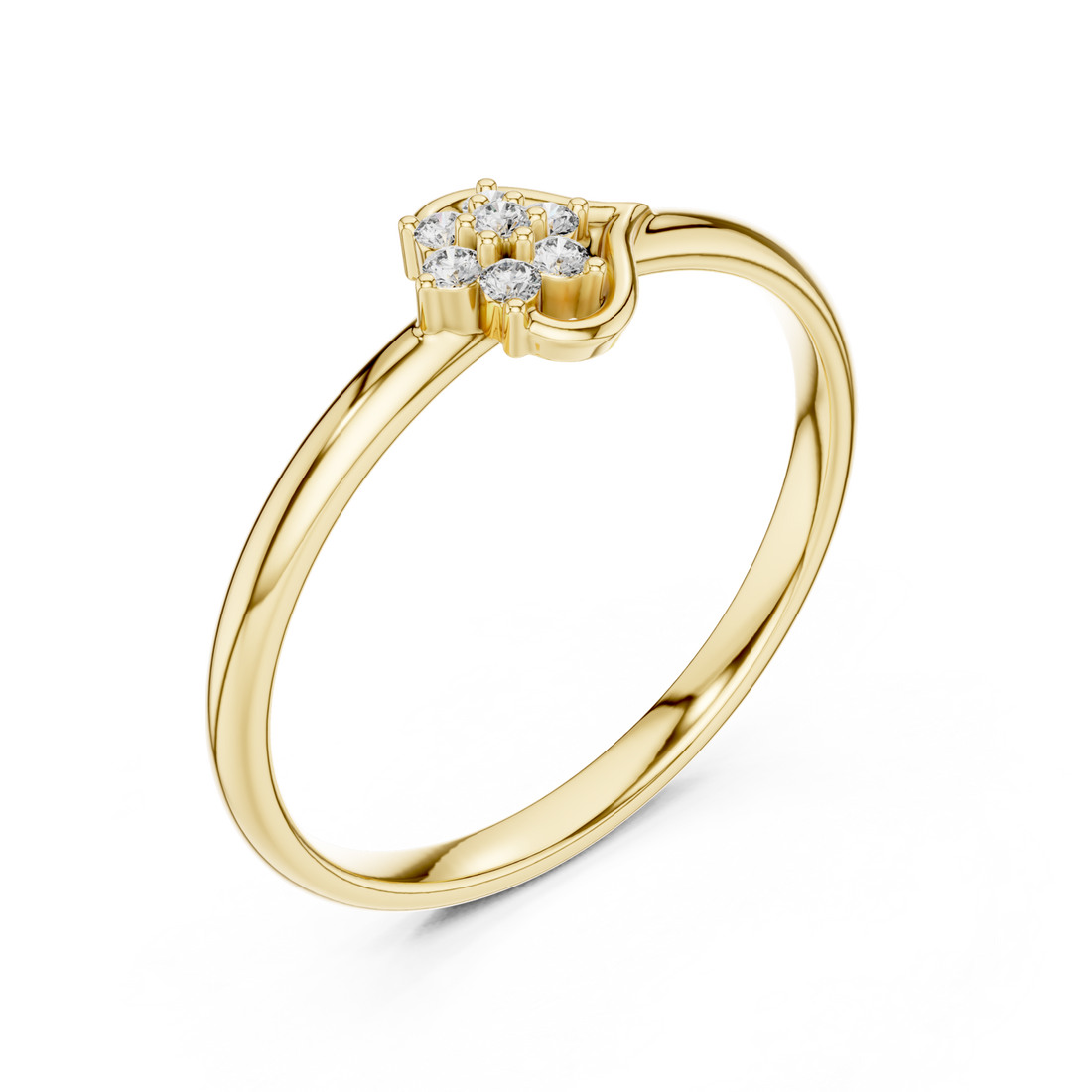 Gold Radiant Morning Blossom Elegance Band Ring Right View