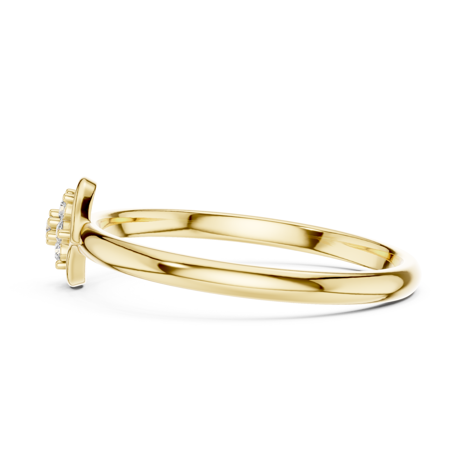  Gold Radiant Morning Blossom Elegance Band Ring Side View
